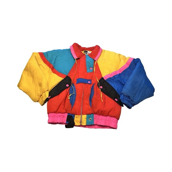 Metro Express Jackets & Blazers - Vintage Metro Express Woman's M Colorblock Ski Jacket 80s 90s Retro‎